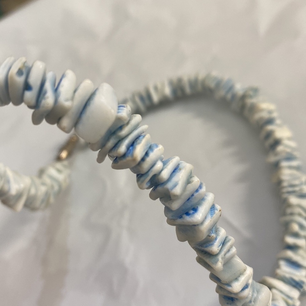 Water colored dyed shell chip necklace